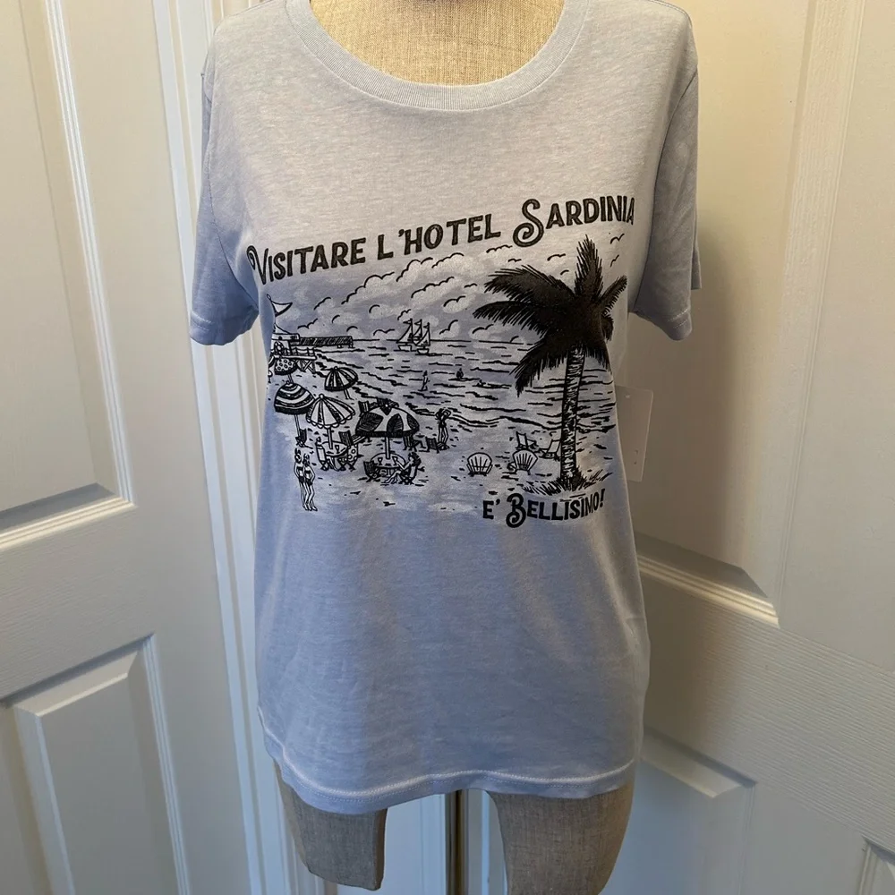 Lucky Brand Sardinia Graphic Tee in Light Blue - Picture 2 of 10